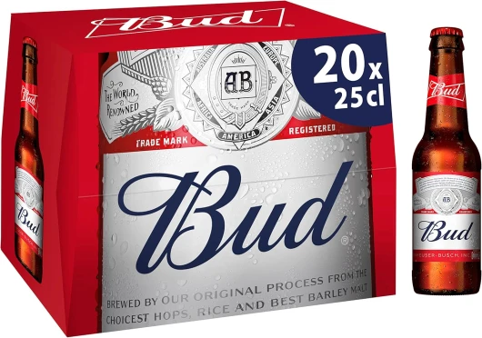 Bud Bière Pack 20 Bouteilles 25cl Unique